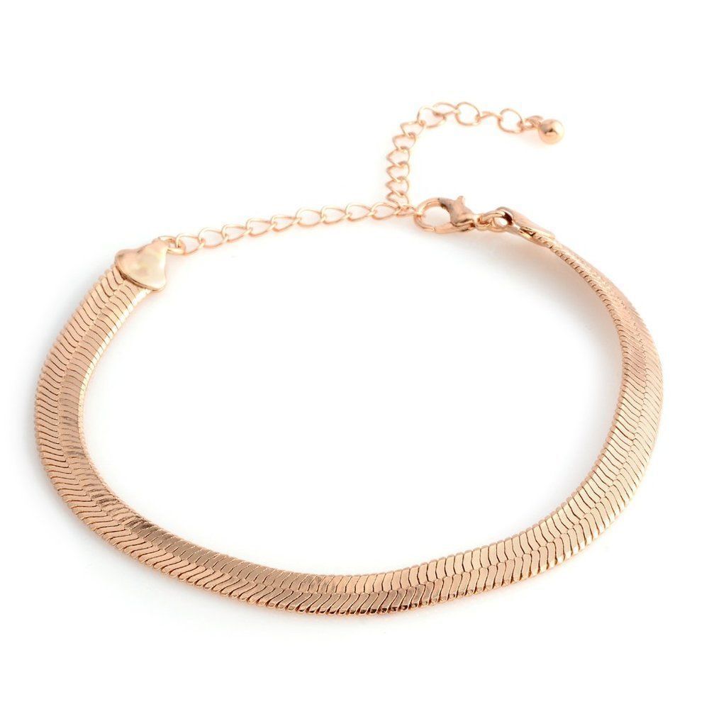 Herringbone Necklace Goldtone